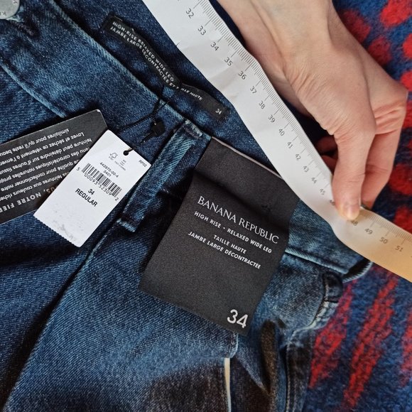 Banana Republic Jeans High-Rise Relaxed Wide Leg Size 34 - Picture 5 of 10